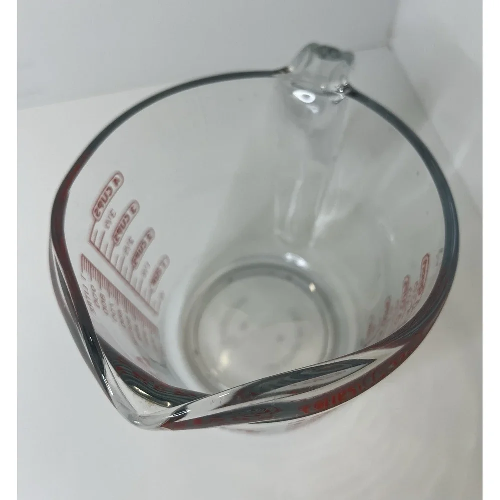 Vintage Anchor Hocking Glass Measuring Cup 4 Cups 32 Oz 1 Liter